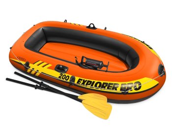 Надувная лодка Explorer PRO 200 комплект 196 x 102 x 33 см вёсла + насос INTEX 58357
