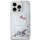 Hello Kitty iPhone 15 Pro Case Liquid Glitter Charms Kitty Head, Silver
