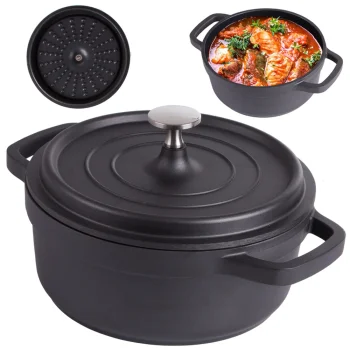 Lietā alumīnija katls-cepeštrauks ar vāku, 2L, non-stick, indukcijai