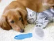 Pašattīroša matu suka dzīvnieku (suņi, kaķi, truši) ķemmēšanai un masāžai, Zila/Balta | Self Cleaning Pet...