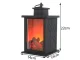 Decorative LED Fireplace Lantern with Moving Flame Effect, Black