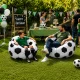 Inflatable Football Chair Soccer Ball Pouf Seat, Black and White