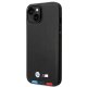 BMW iPhone 14 Plus vāciņš Leather Stamp Tricolor, melns