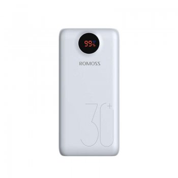 Romoss SW30 Portatīvais Ārējais Akumulators Lādētājs 26800mAh, Balts | Power Bank for Apple iPhone Android Samsung Huawei Xiaomi Phone Tablet