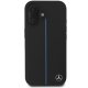 Mercedes iPhone 16 vāciņš Blue Line Leather MagSafe, melns