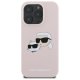 Karl Lagerfeld Silicone Karl & Choupette Head MagSafe Case for iPhone 16 Pro, Pink
