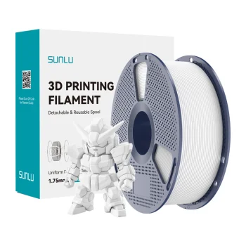 Sunlu PLA+ 2.0 3D drukas pavediens 1.75mm, balts