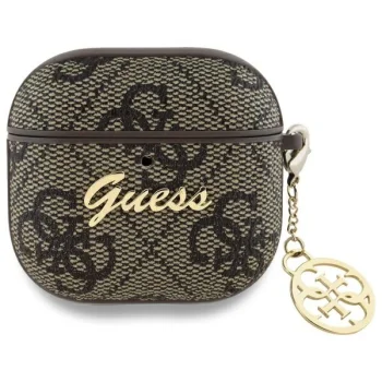 Чехол Guess 4G Charm Collection для AirPods 4 коричневый