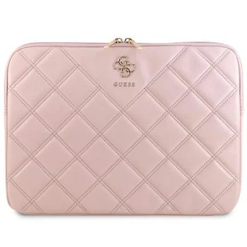 Guess 14" klēpjdatora maciņš Quilted 4G, rozā