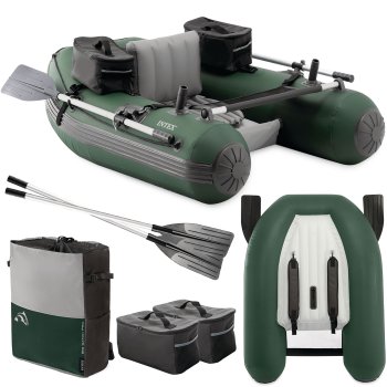 Надувная рыболовная лодка Big Catch Pro 165x119x38 см с веслами, Intex 68381