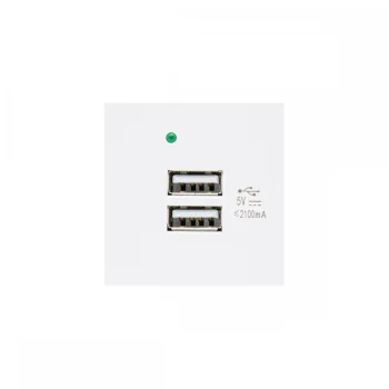 Dubultā sienas USB kontaktligzda Maclean MCE728W 2.1A, balta