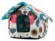 Pet house bed for dogs and cats, size M, circles with black center