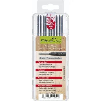 Pica DRY Carpenter Refill Leads 4050/SB, Hardness H, 2.8 mm, 10 pcs