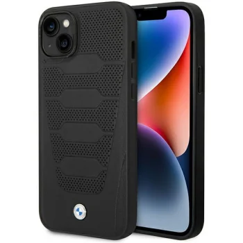BMW Leather Seats Pattern vāciņš Apple iPhone 14, melns