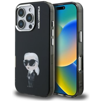 Karl Lagerfeld IML Aquarelle Karl & Logo MagSafe Maciņš ar MagSafe iPhone 16 Pro Max – Melns | Phone Case Cover