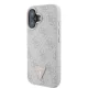 Чехол Guess Leather 4G Triangle Strass MagSafe для iPhone 16 Plus - розовый