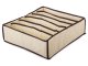 Drawer Organizer for Underwear and Socks, 6 Compartments, Beige