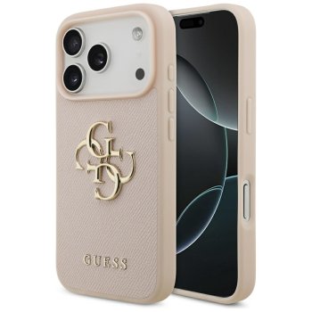 Guess iPhone 17 Pro Case Grained Big 4G & Classic Logo, Pink
