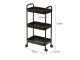 3-Tier Rolling Cart Shelf for Bathroom and Kitchen, Black