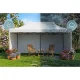 Plonos Garden Pavilion with 3 Walls 3x6m White
