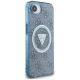 Guess IML Metal Glitter 4G Circle Triangle MagSafe vāciņš iPhone 16e, zils