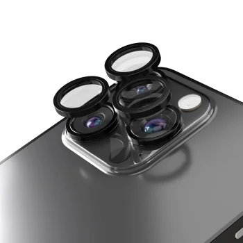 Etteri kameras aizsargstikls iPhone 15 Pro / 15 Pro Max, melns