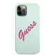 Чехол Guess для iPhone 12 / 12 Pro Silicone Vintage, фуксия/синий