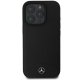 Mercedes iPhone 16 Pro Max vāciņš Textured And Plain Leather MagSafe, melns