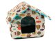 Pet house bed for dogs and cats M grey with black interior