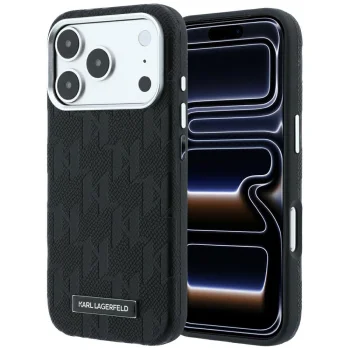 Чехол Karl Lagerfeld Grained Mono Resin Logo MagSafe для iPhone 17 / 18 Pro Max, черный