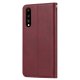 Huawei P20 2018 (EML-L29) PU Leather Wallet Book Case Cover, Wine Red | Vāks Maciņš Maks Grāmatiņa Apvalks