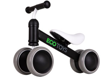 ECOTOYS Toddler Balance Bike First Training Bike, Black