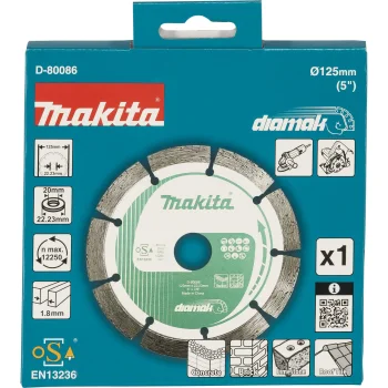 Алмазный отрезной диск Makita D-80086 DIAMAK для УШМ 125x22,23 мм