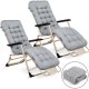 Sofotel Chillwell Folding Garden Lounger with Cushion, Set of 2, Light Grey