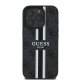 Guess 4G Printed Stripes MagSafe vāciņš iPhone 16 Pro, melns