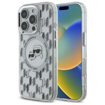Apple iPhone 16 Pro Max 6.9'' Karl Lagerfeld IML Monogram Karl & Choupette Head MagSafe Cover Case, Clear | Telefona...