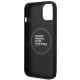 Чехол BMW для iPhone 14 Plus Leather Stamp Tricolor MagSafe, черный