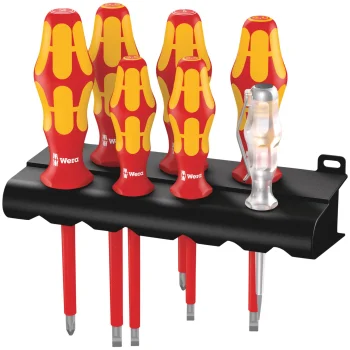 Wera 160i/7 Rack Screwdriver Set, 7 Pieces, VDE 1,000 V with Storage Rack