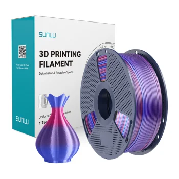 Sunlu PLA+ Silk филамент для 3D-принтера 1.75 мм 1 кг, Rainbow 02