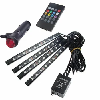 RGB светодиодная подсветка салона автомобиля 4x9 с пультом