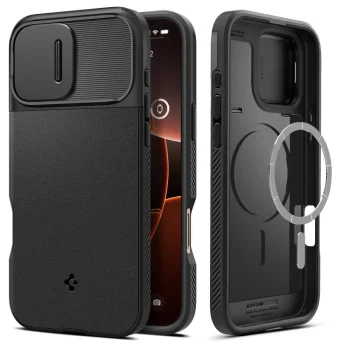 Чехол Spigen для iPhone 16 Pro Max Optik Armor MagSafe, черный