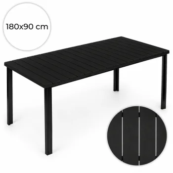 Multigarden dārza galds 180x90 cm 6-8 personām, Melns