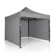 Plonos Garden Pavilion with 3 Walls 3x3m, Grey