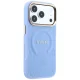 Vāciņš Guess Saffiano Peony & Ring MagSafe priekš iPhone 17 Pro / 18 Pro, gaiši zils