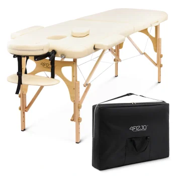 4FIZJO Folding Wooden Massage Table 60 cm, Beige