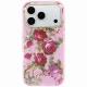 Чехол Guess IML Glitter Blossom Roses для iPhone 17 Pro / 18 Pro, розовый