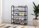 Modernhome XJ53K BLACK metāla apavu plaukts, 5 plaukti, 15 pāriem, melns