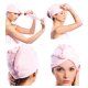 Microfiber Hair Towel Hat Turban Spa Cap, Pink