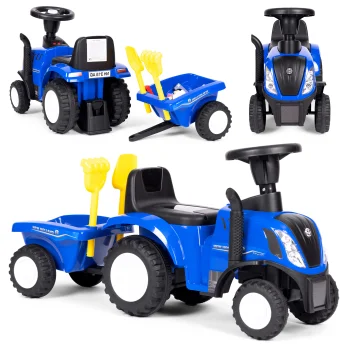 Multistore New Holland bērnu traktors ar piekabi, zils