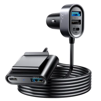 Автомобильное зарядное устройство Joyroom JR-CL05 2xPD + 3xQC3.0 72W, черное